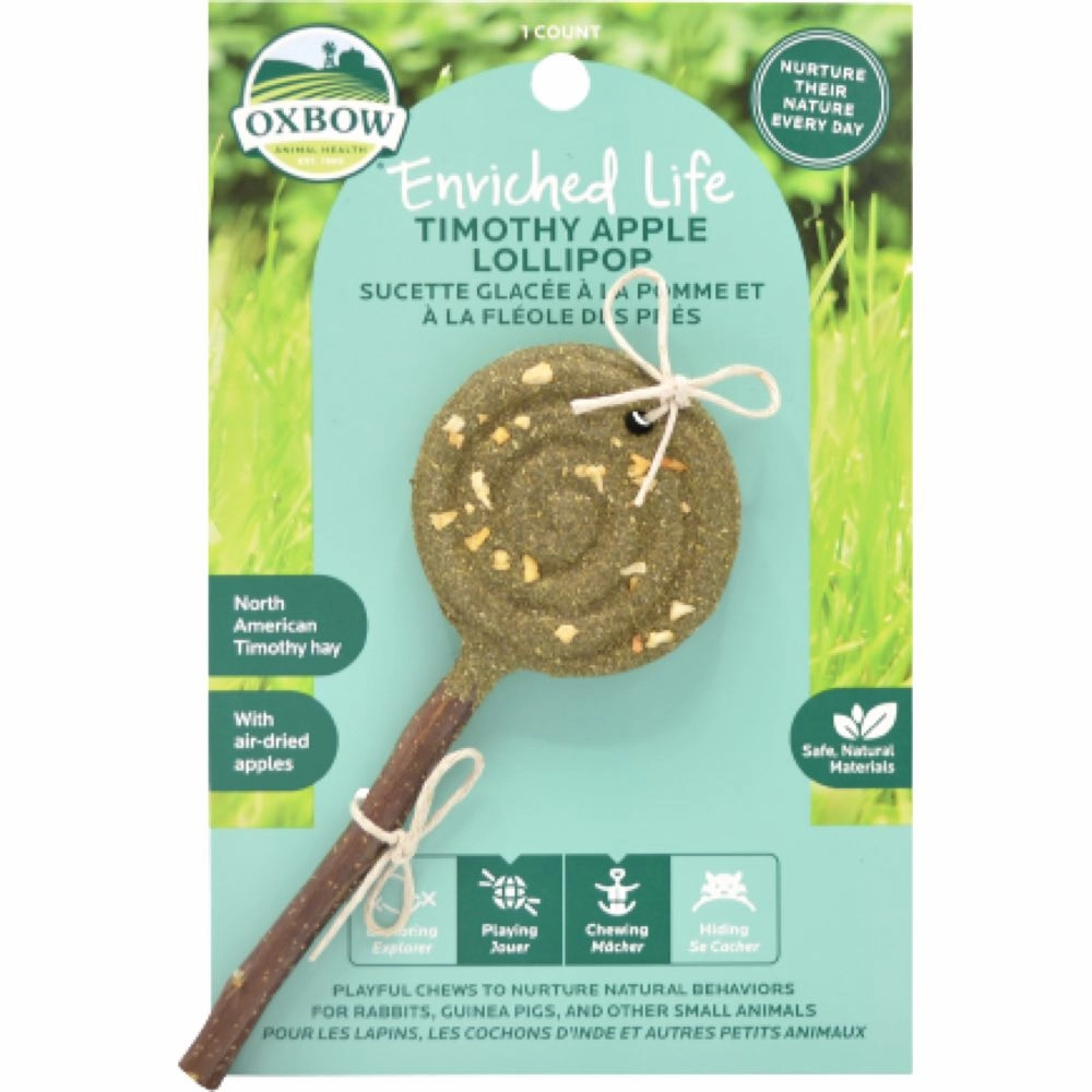 Oxbow Enriched Life Timothy Lollipop Chew Toy For Small Animals (Apple)