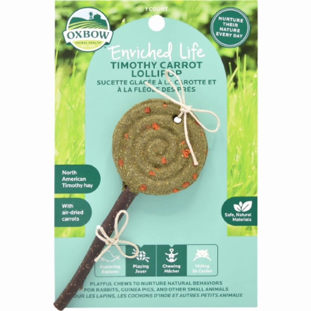 Oxbow Enriched Life Timothy Lollipop Chew Toy For Small Animals (Carrot)