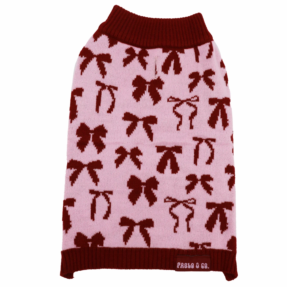 Pablo & Co Velvet Blush Bows Sweater