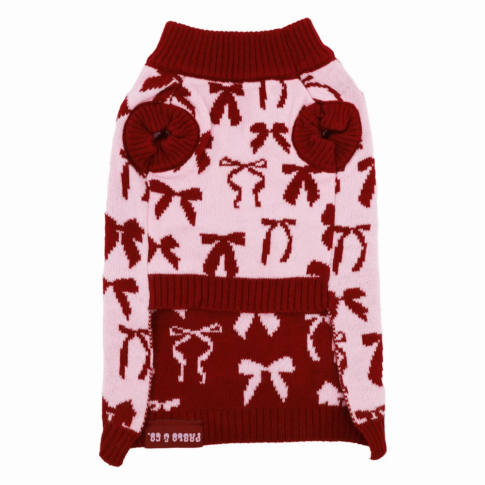 Pablo & Co Velvet Blush Bows Sweater