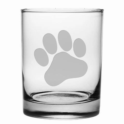Paw Print Double Old Fashioned Glasses, Set Of 4