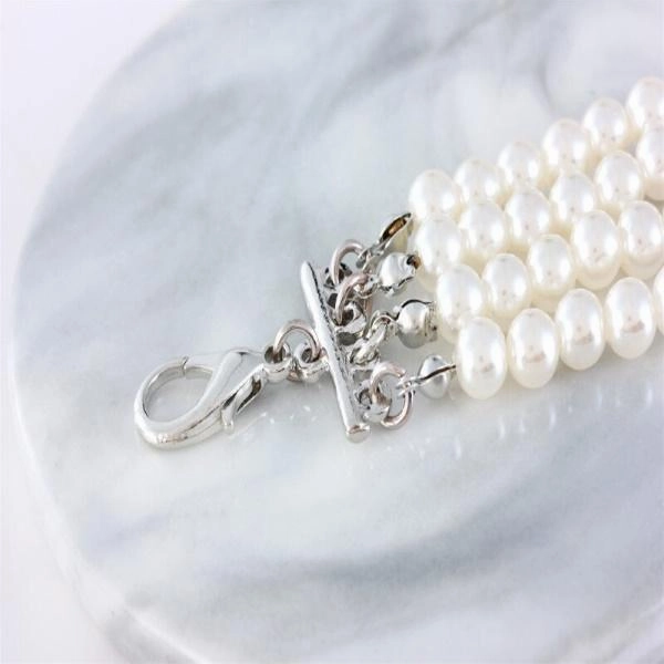 Pearl & Rose Diamante Dog Necklace