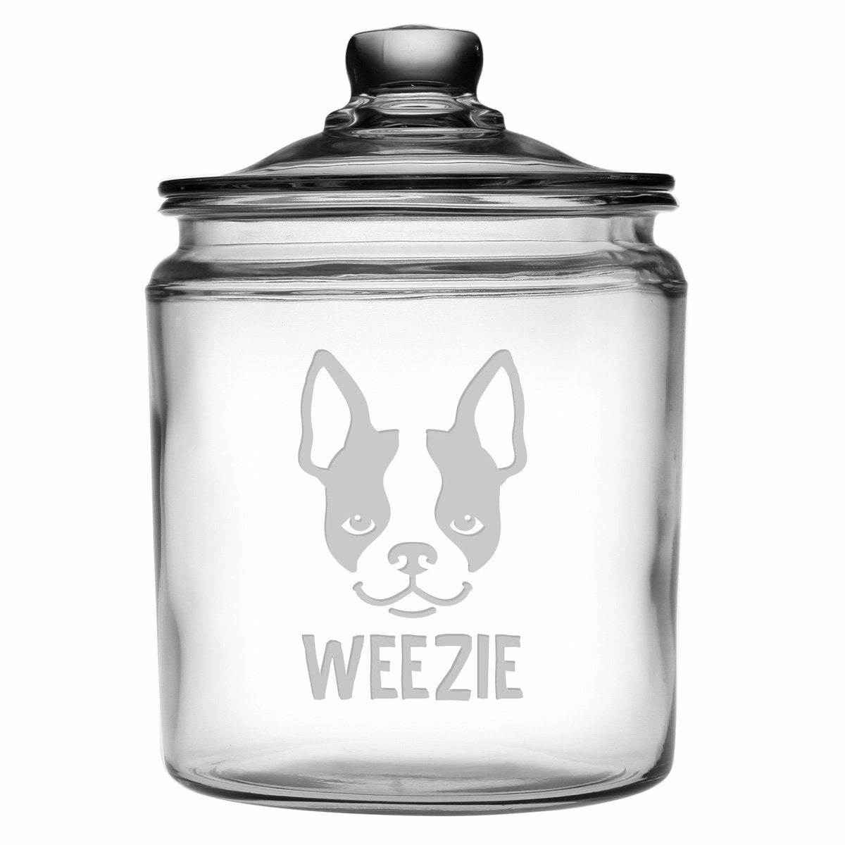 Personalized Dog Faces Breed Glass Dog Treat Jar