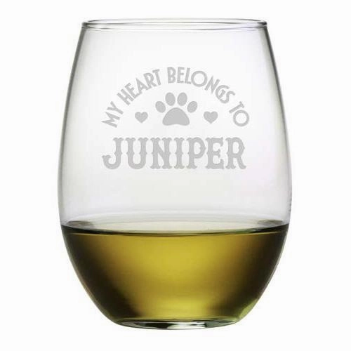 Personalized My Heart Belongs Stemless Wine Glasses, Set Of 4