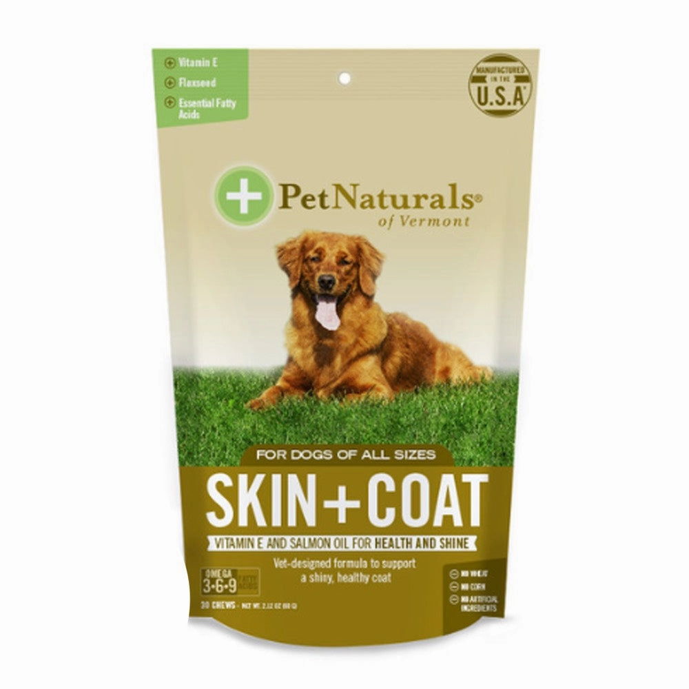 Pet Naturals of Vermont Skin   Coat for Dogs, 30 Chews
