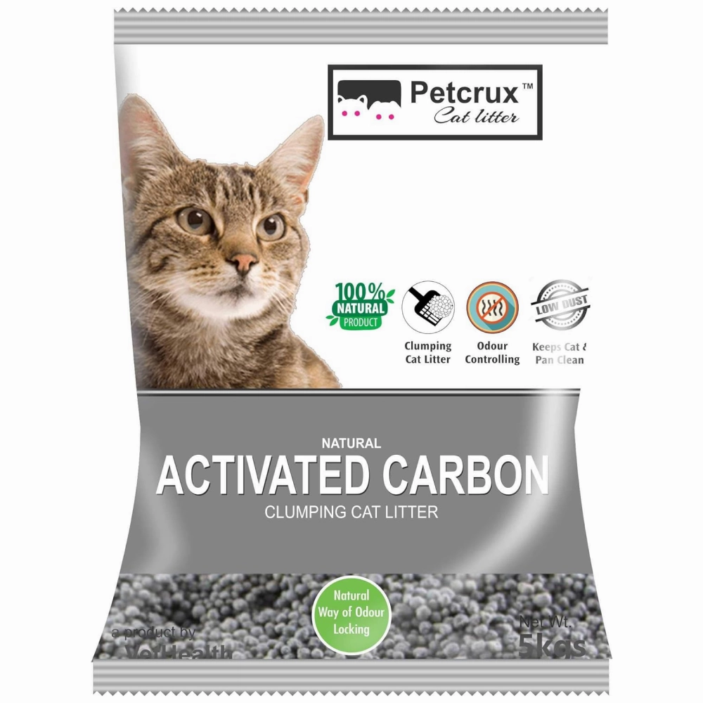 PetCrux Exclusive Scoopable Unscented Natural Activated Carbon Cat Litter