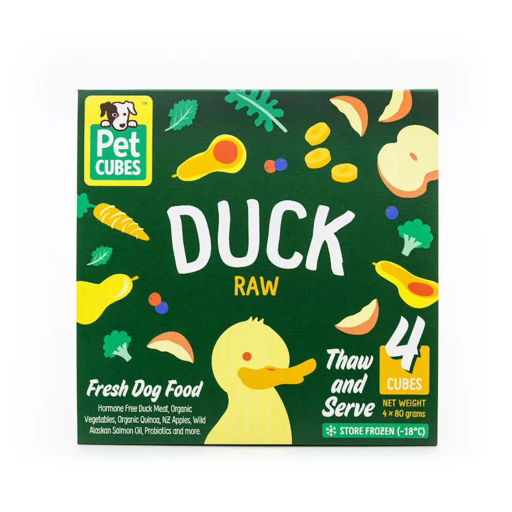 PetCubes Raw Duck Grain-Free Frozen Dog Food 2.25kg