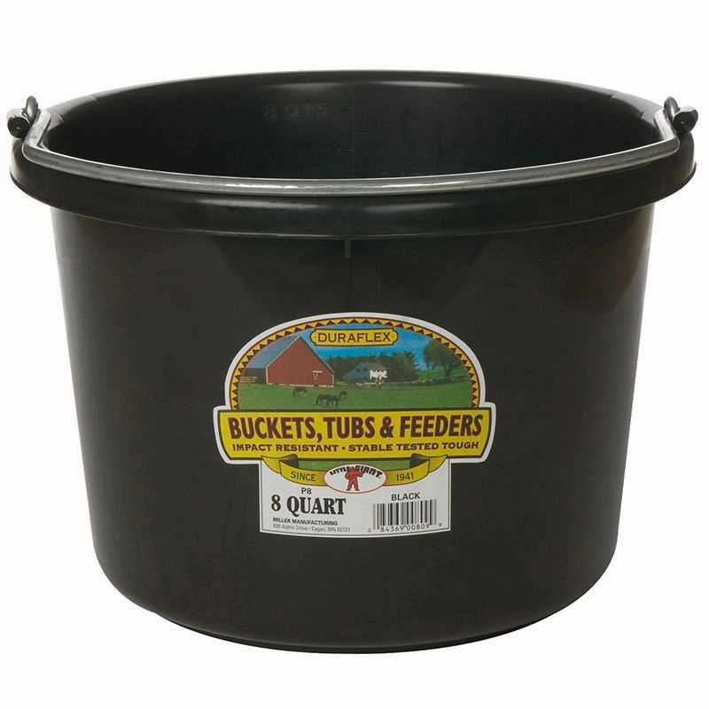 Plastic Pail 8 qt. Black