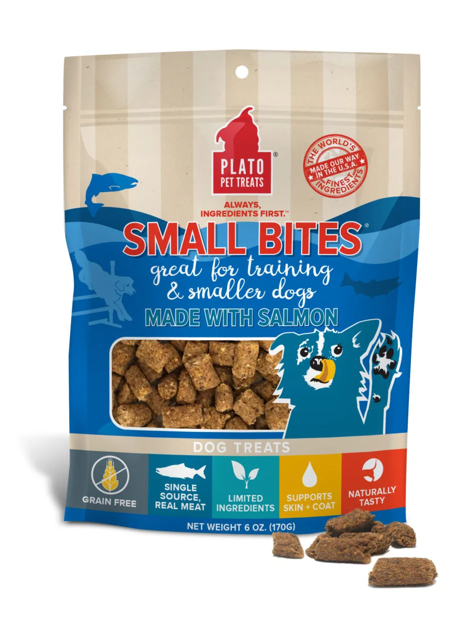 Plato Small Bites Salmon Dog Treats 6oz Bag