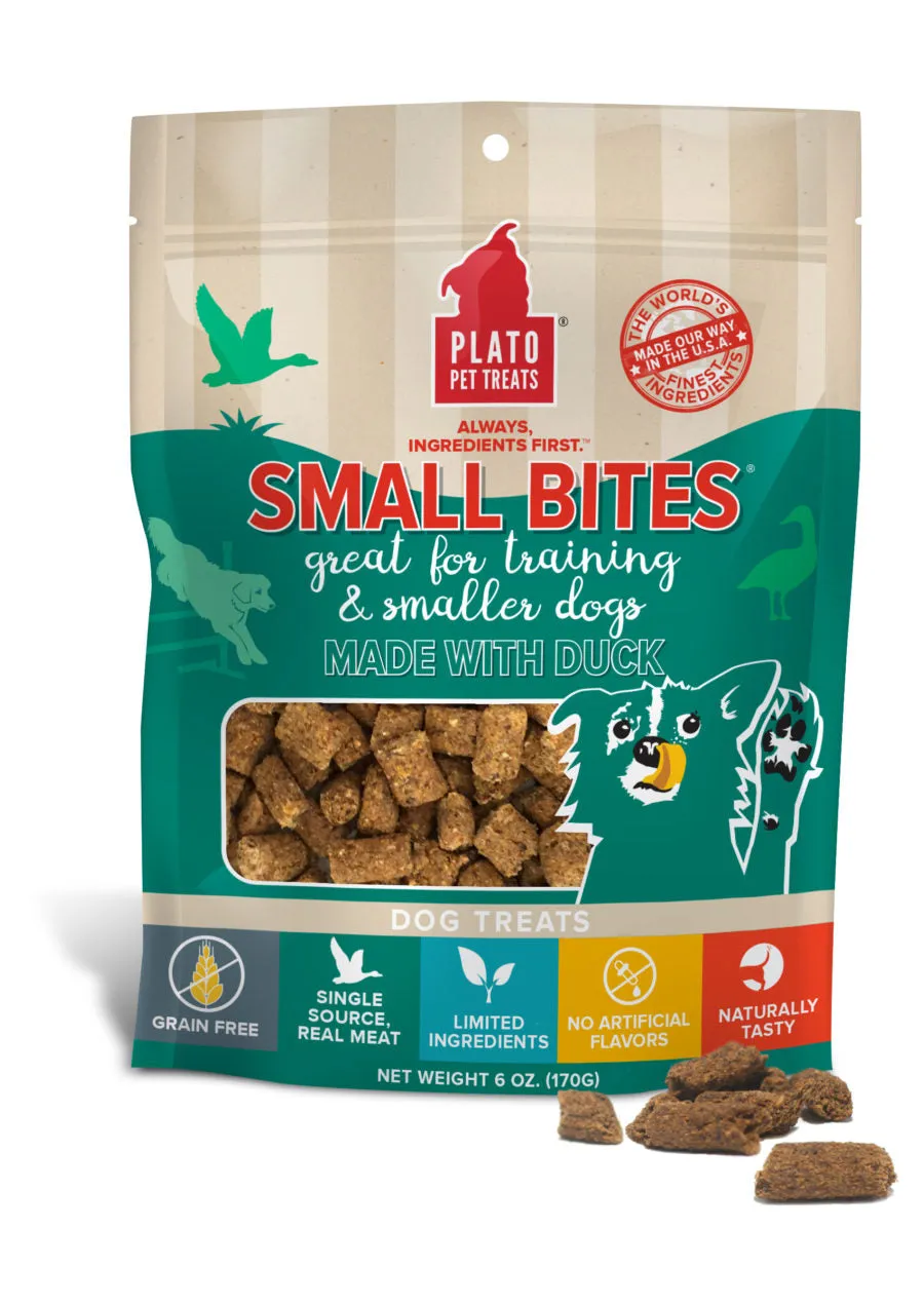 Plato Small Bites Slow Roasted Duck Dog Treats 6oz Bag