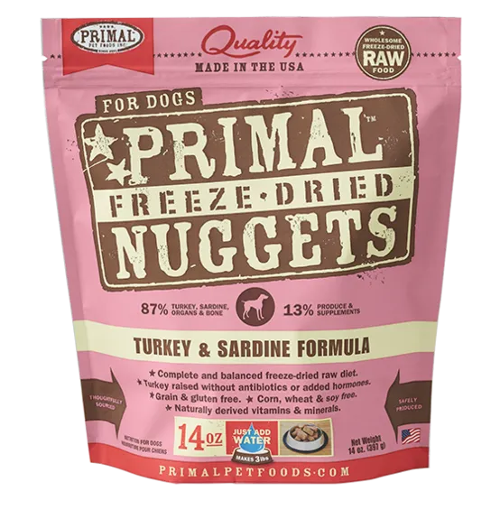 Primal Freeze-Dried Dog Food - Turkey & Sardine