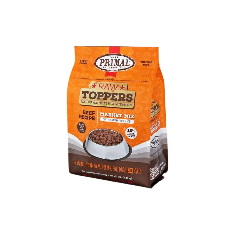 Primal Frozen Raw Dog Food Market Mix Topper - Beef 5lb