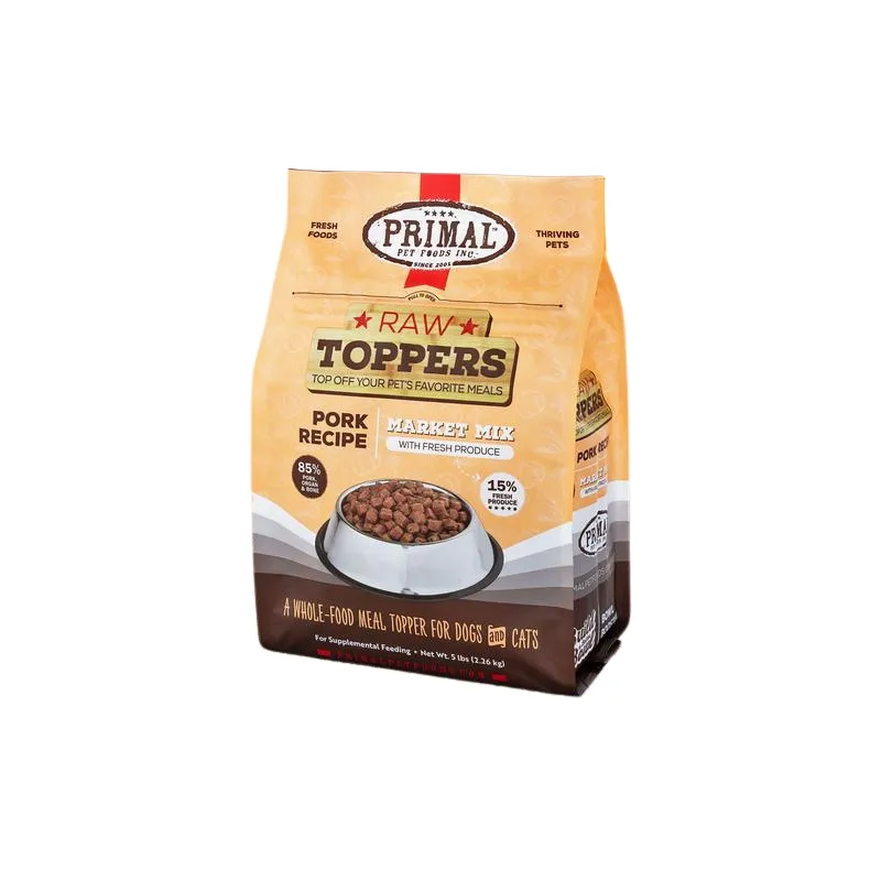 Primal Frozen Raw Dog Food Market Mix Topper - Pork 5lb