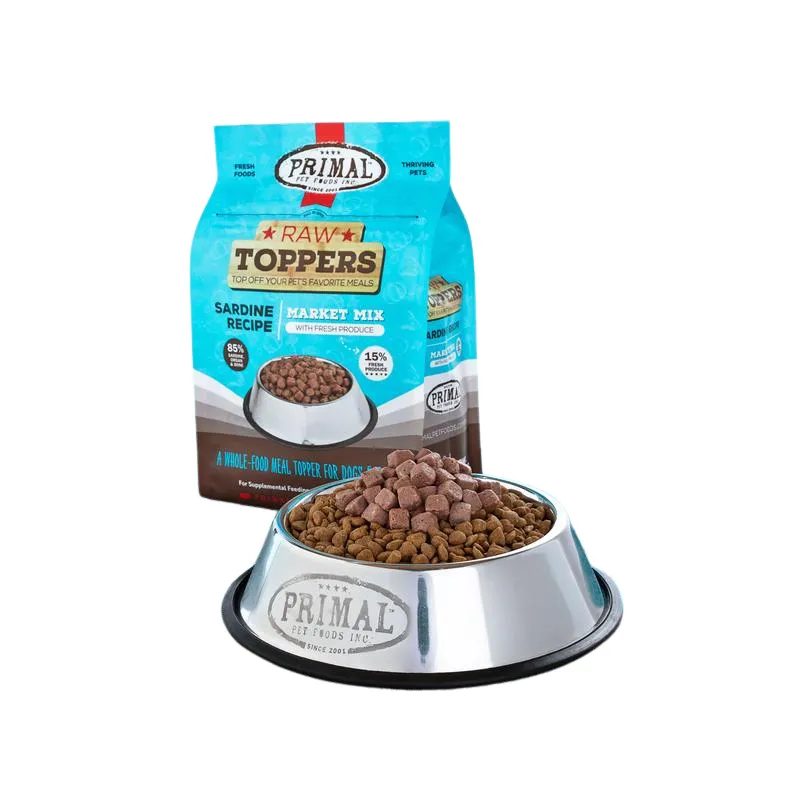 Primal Frozen Raw Dog Food Market Mix Topper - Sardine 5lb
