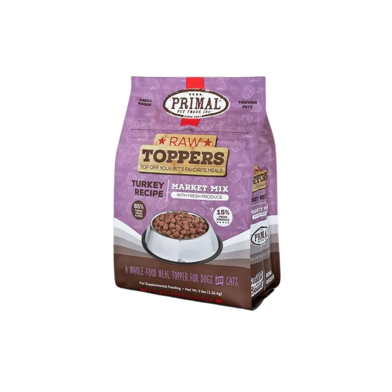 Primal Frozen Raw Dog Food Market Mix Topper - Turkey 5lb