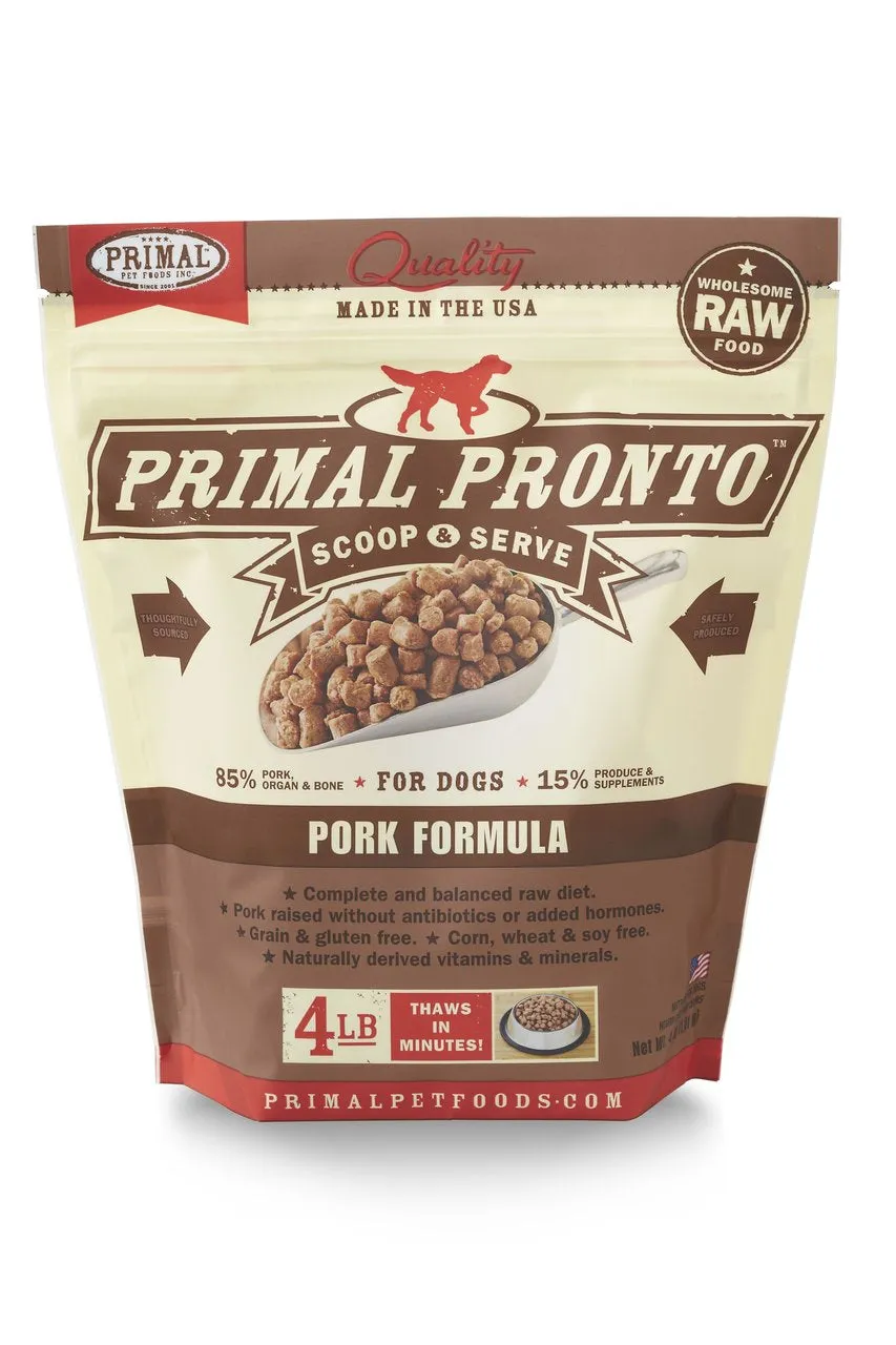 Primal Pronto Dog Raw Pork 4lbs.