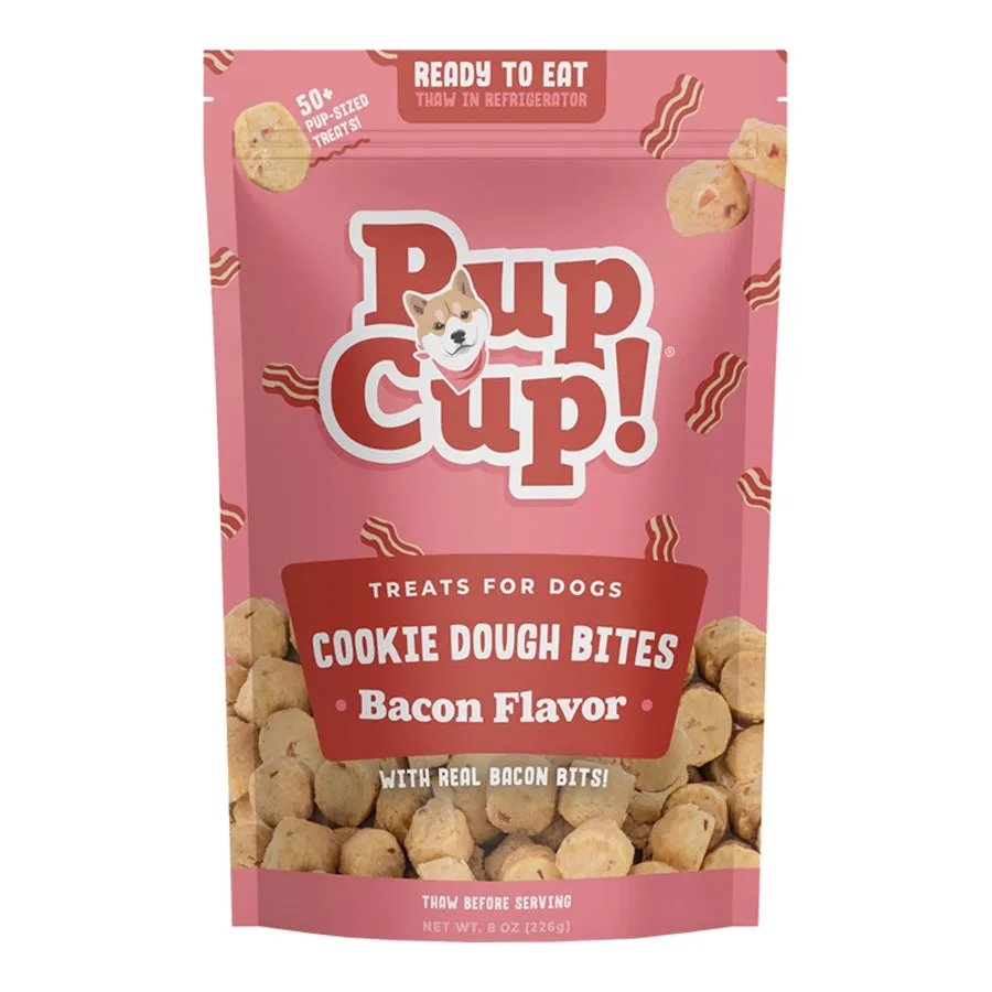 PupCup Frozen Cookie Dough Bites for Dogs - Bacon Flavor 8oz bag