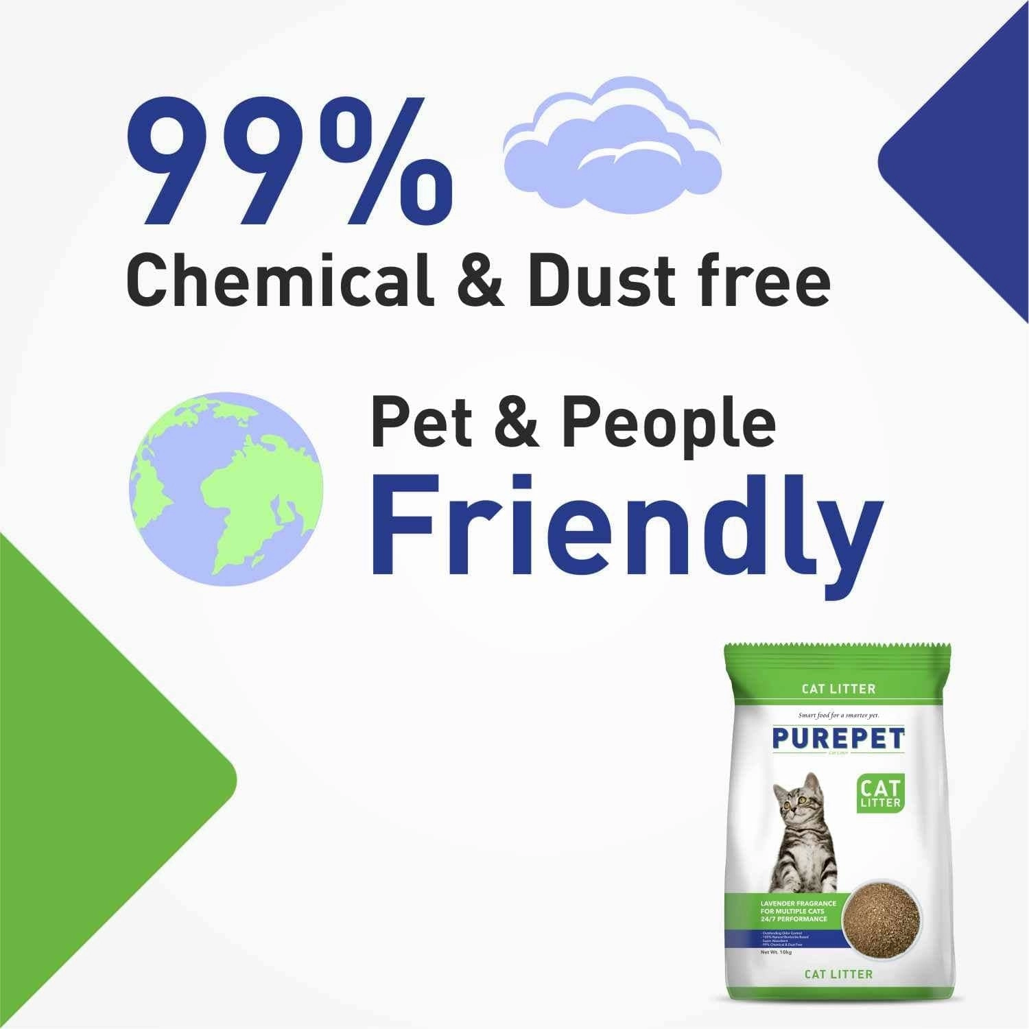 Purepet Lavender Scented and Petcrux Lavender & Lemon Scented Smart Clumping Cat Litter Combo (1 1)
