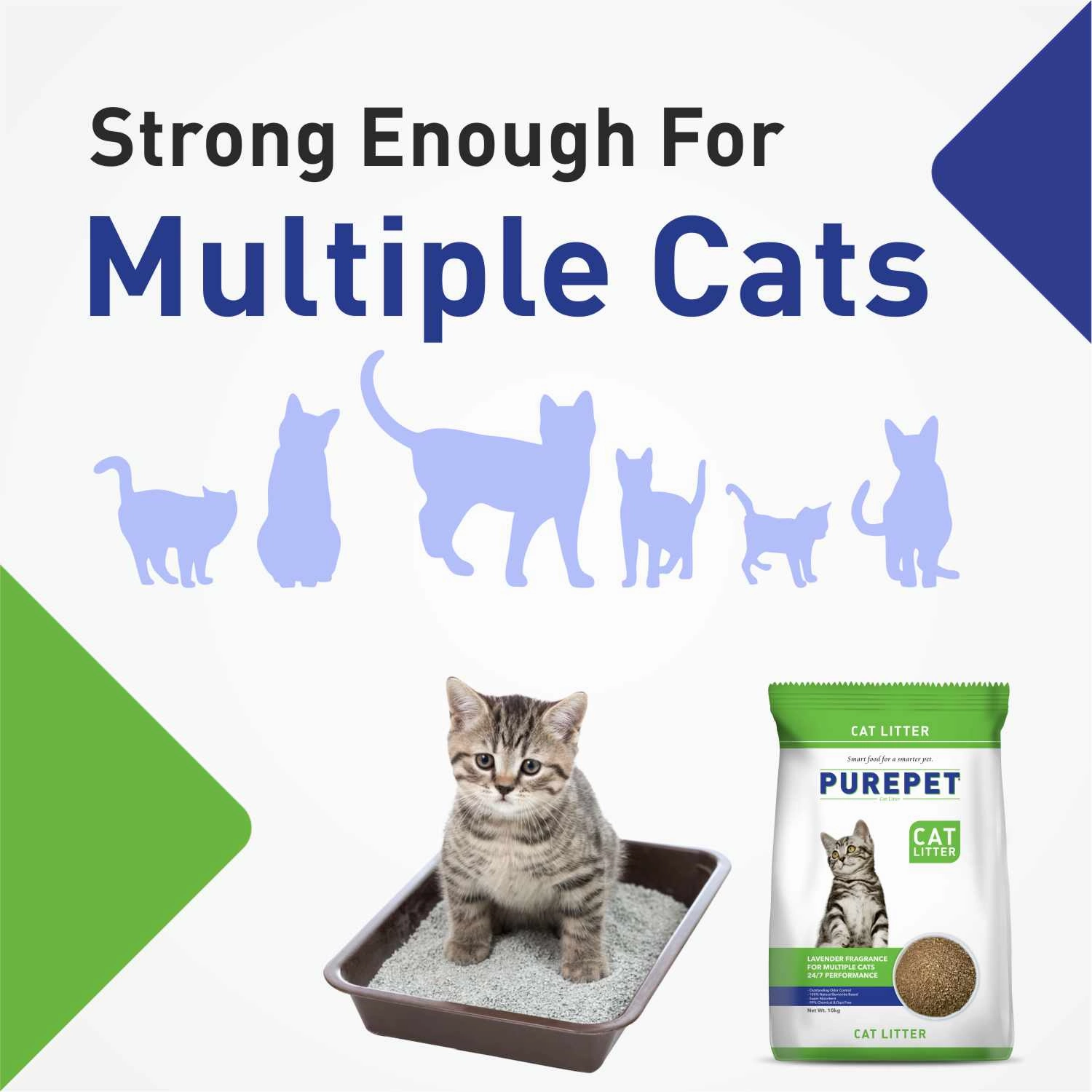 Purepet Lavender Scented and Petcrux Lavender & Lemon Scented Smart Clumping Cat Litter Combo (1 1)