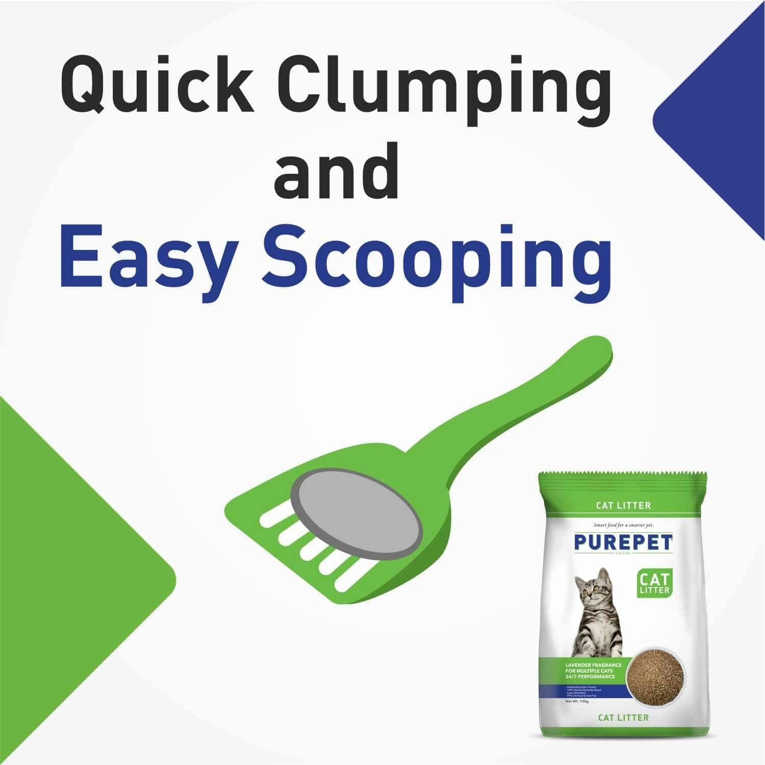 Purepet Lavender Scented and Petcrux Lavender & Lemon Scented Smart Clumping Cat Litter Combo (1 1)