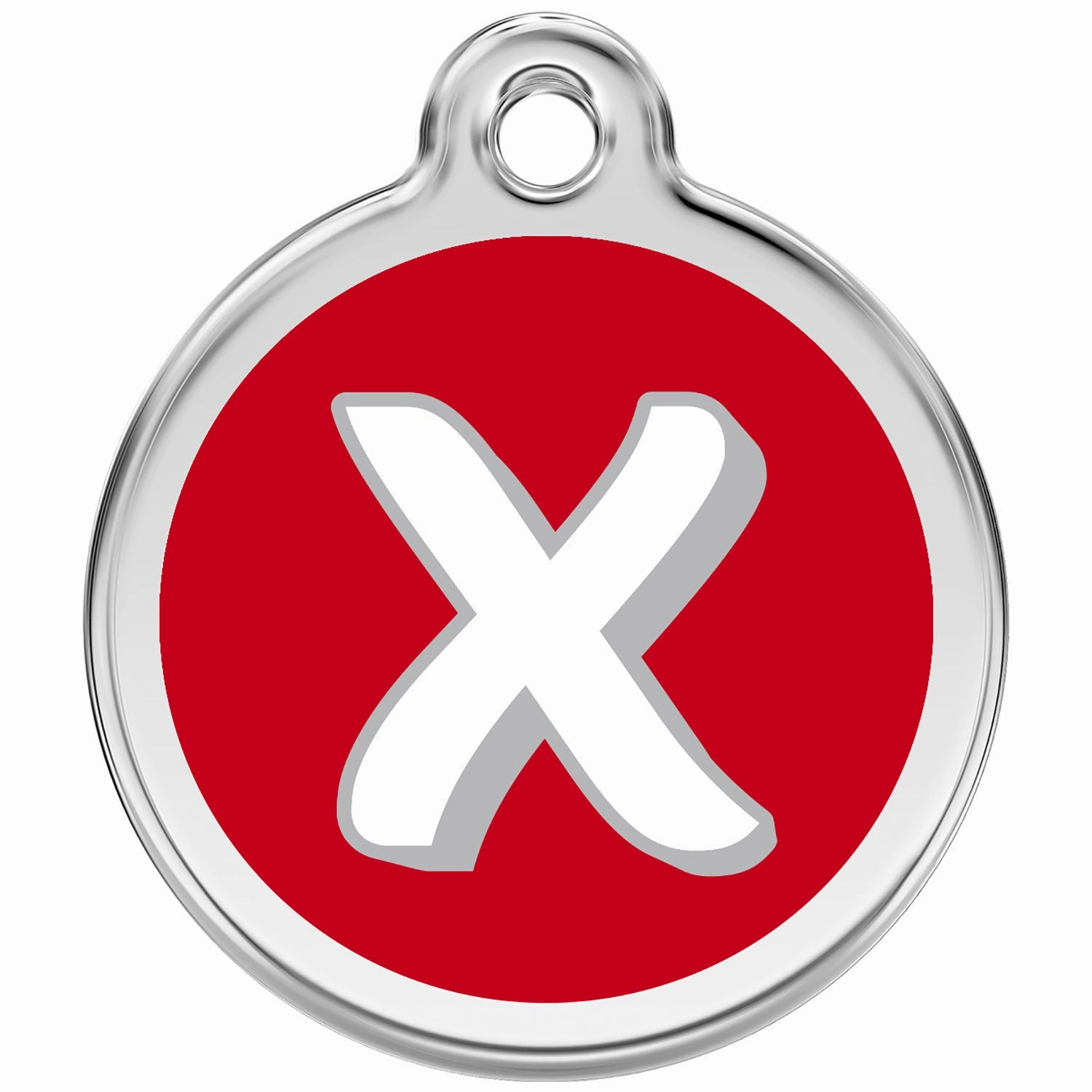 Red Dingo Alphabet Tag Letter X Pet ID