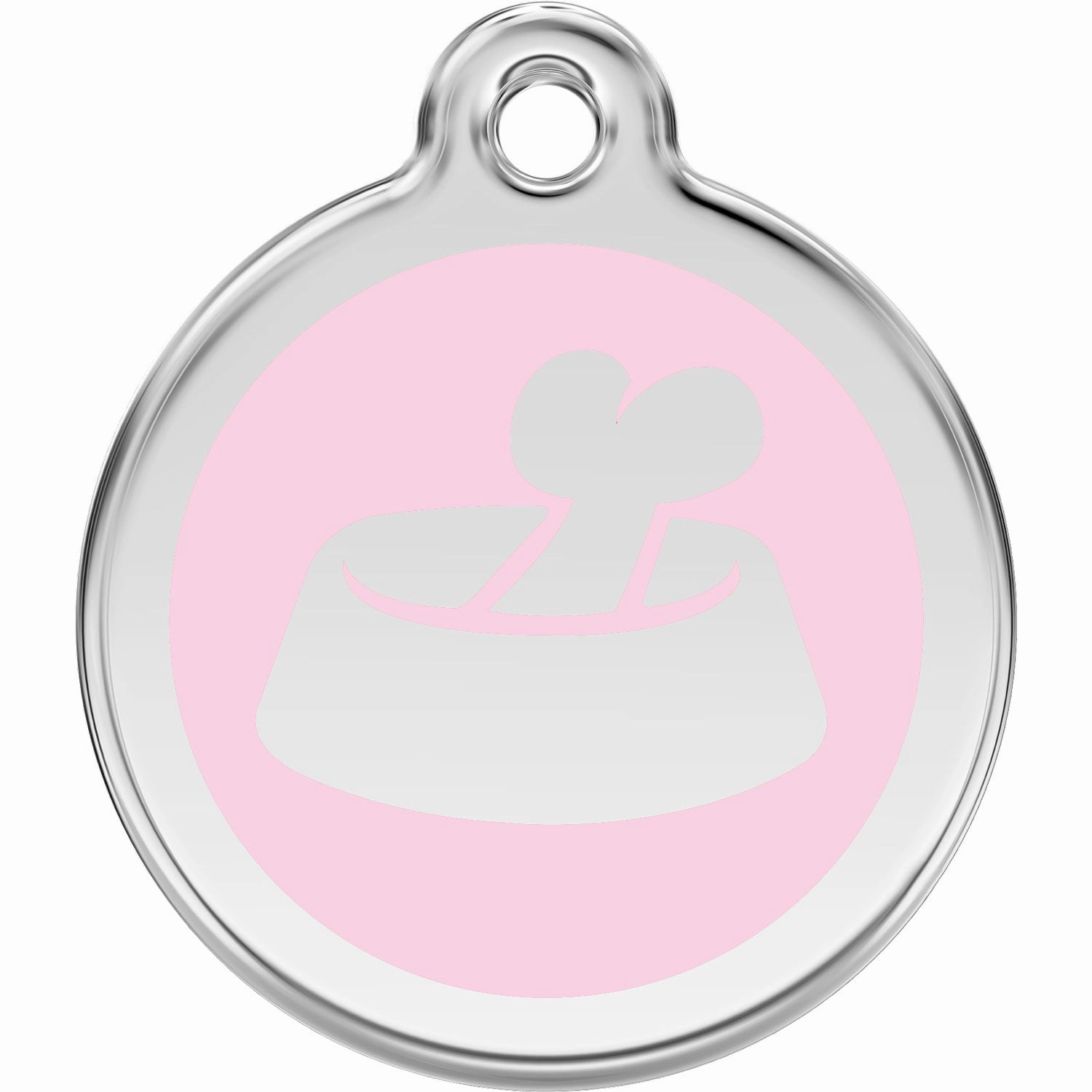 Red Dingo Bone in Bowl Pet ID Dog Tags