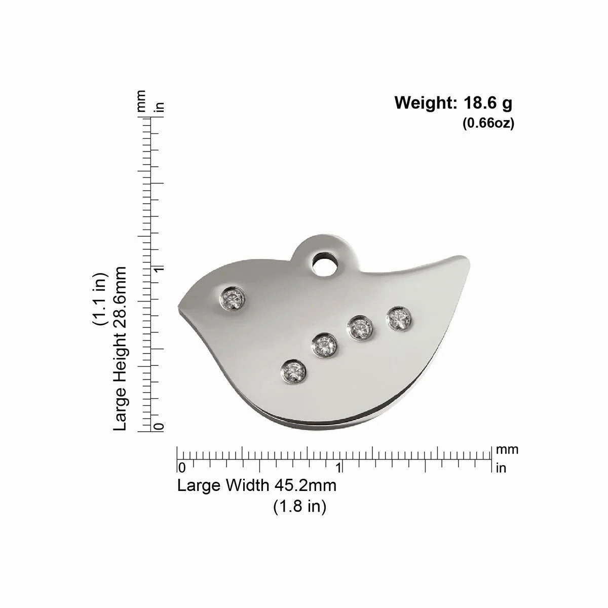 Red Dingo Diamante Bird Pet ID Cat Tags