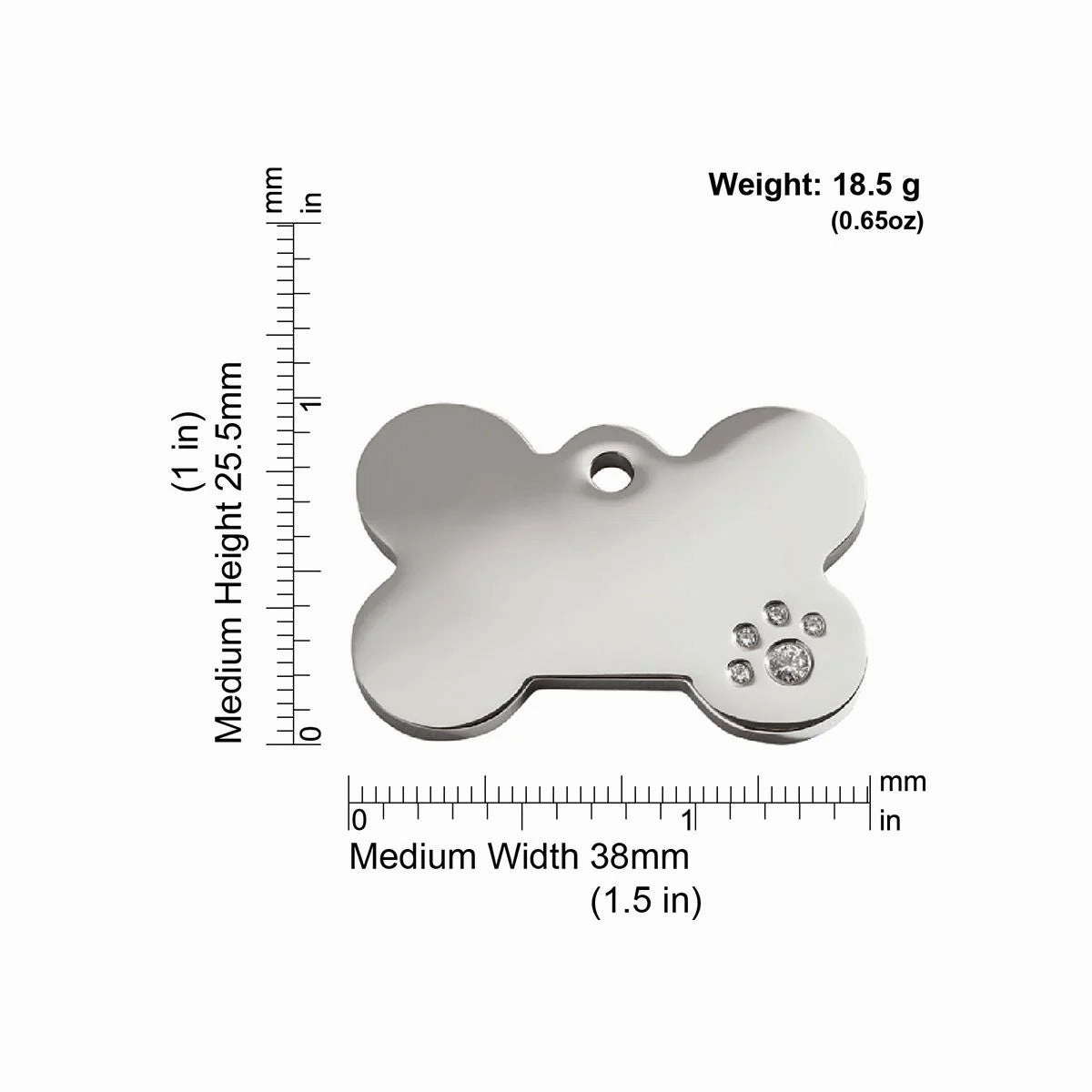 Red Dingo Diamante Bone Pet ID Dog Tags