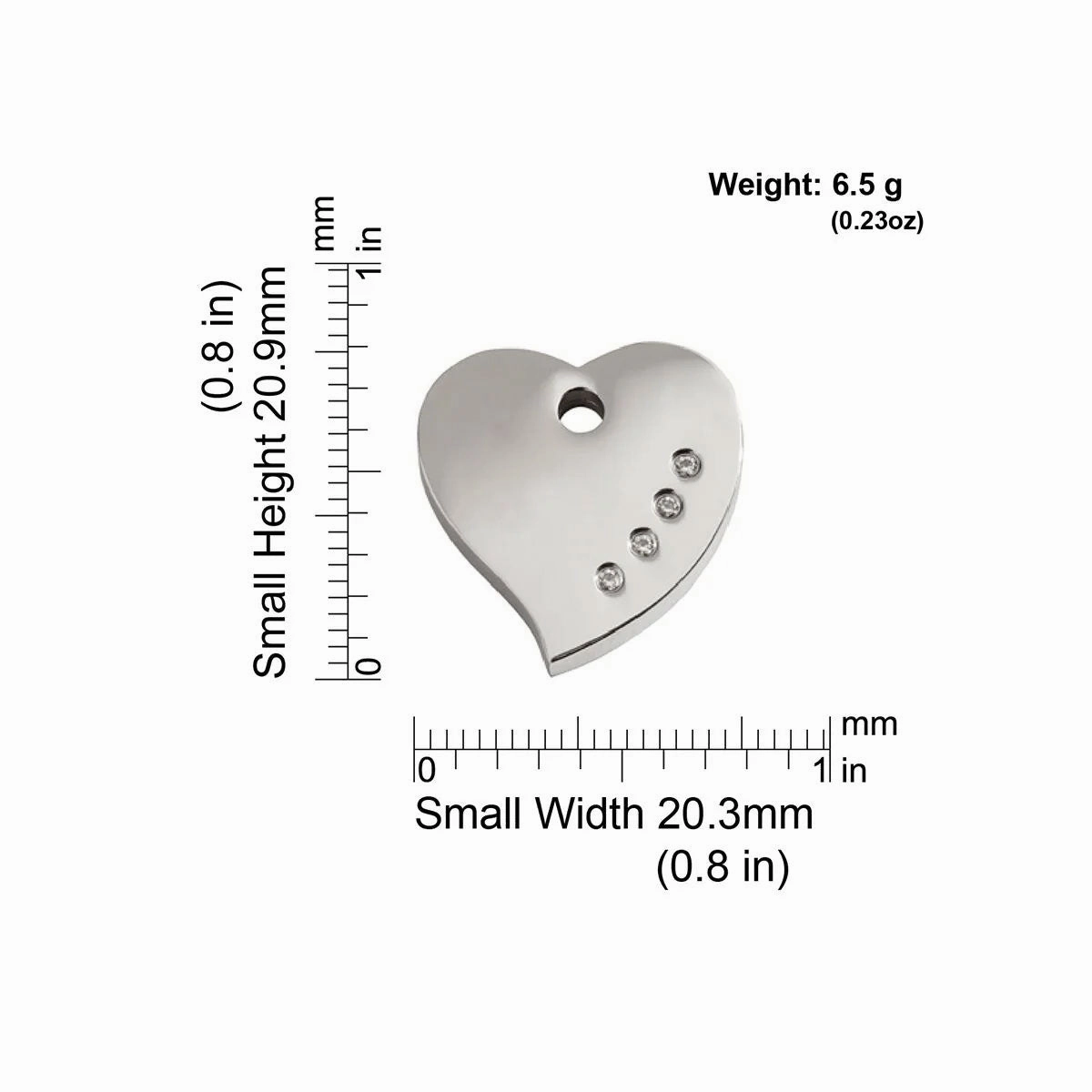 Red Dingo Diamante Heart Pet ID Dog Tags