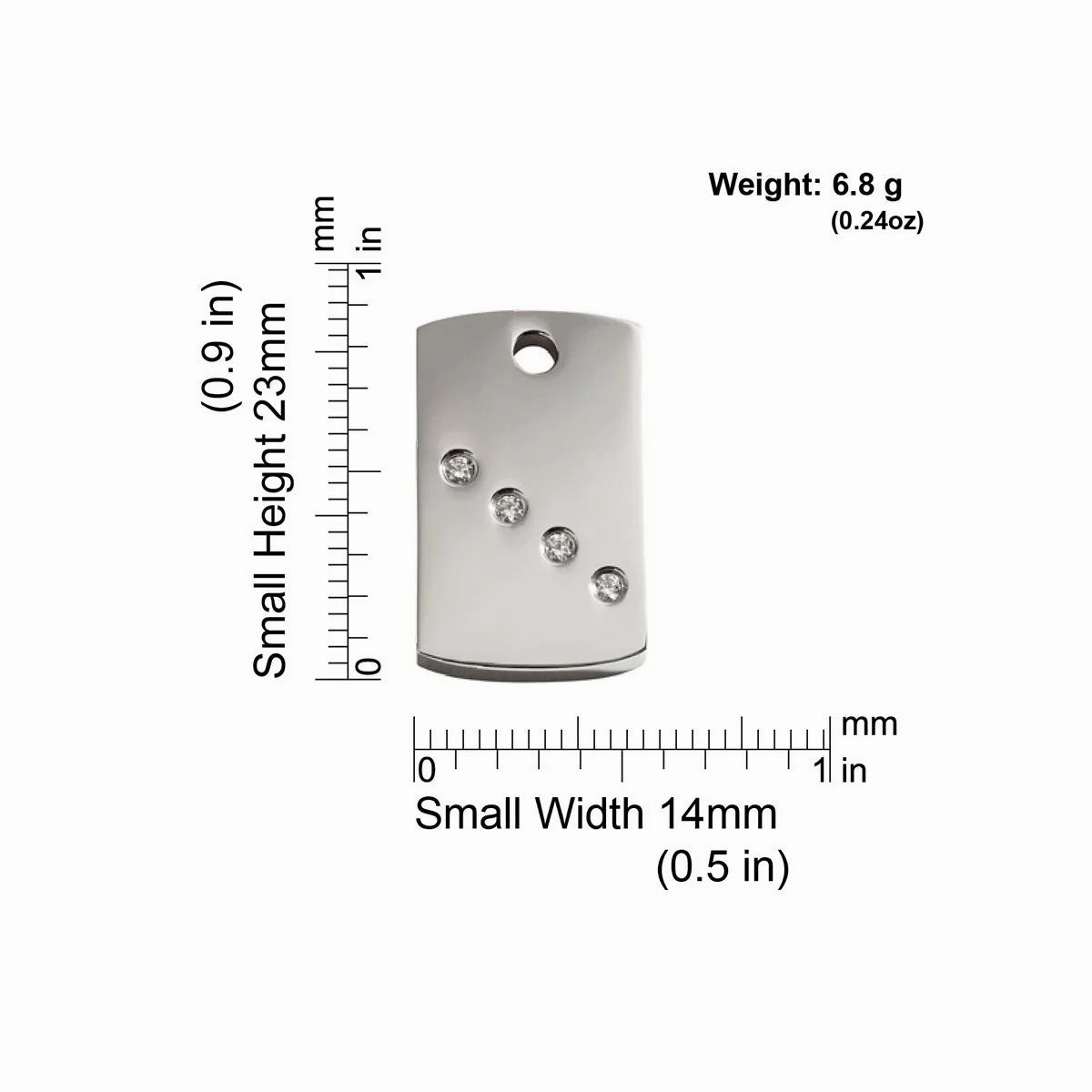 Red Dingo Diamante Rectangle Pet ID Dog Tags