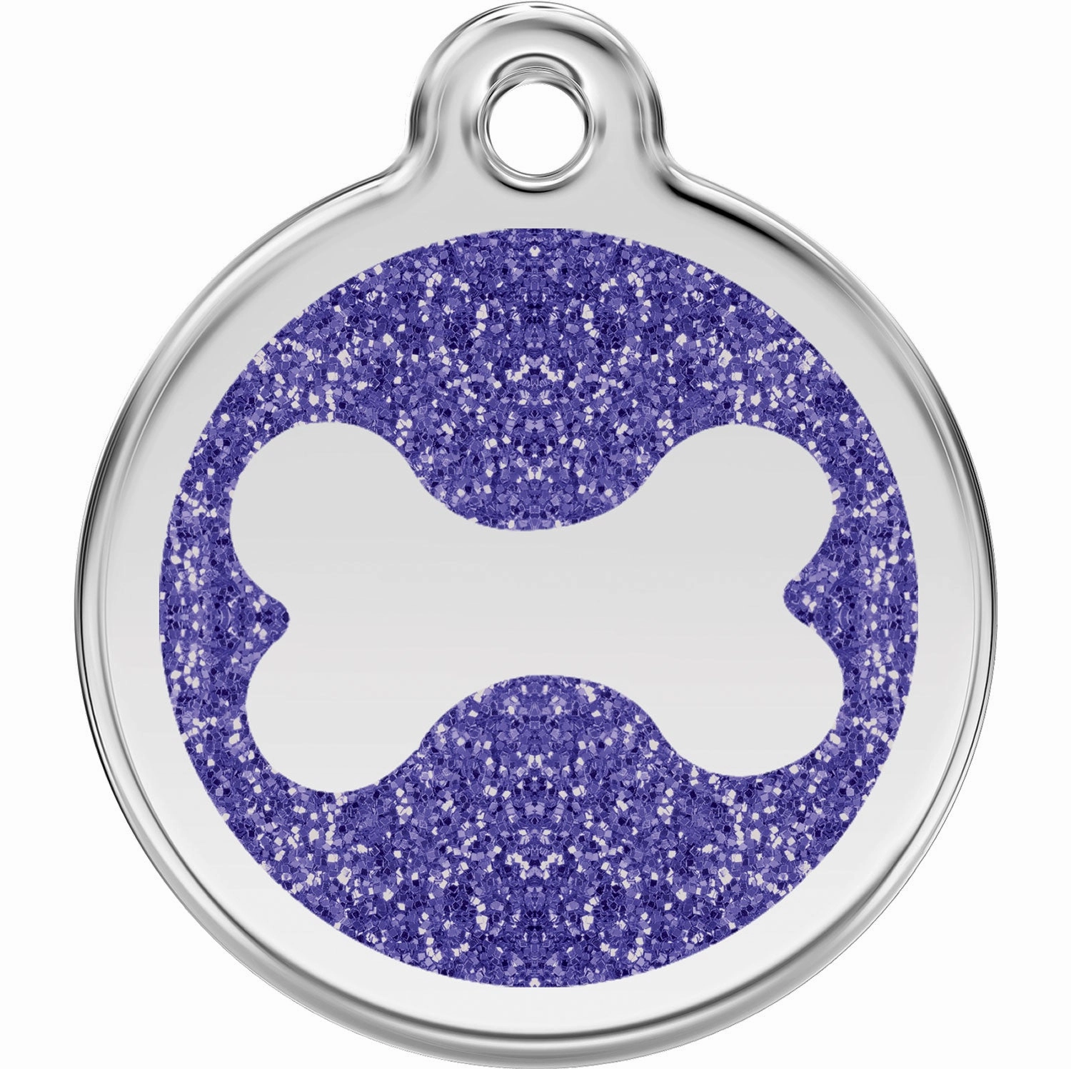 Red Dingo Glitter Bone Pet ID Dog Tags