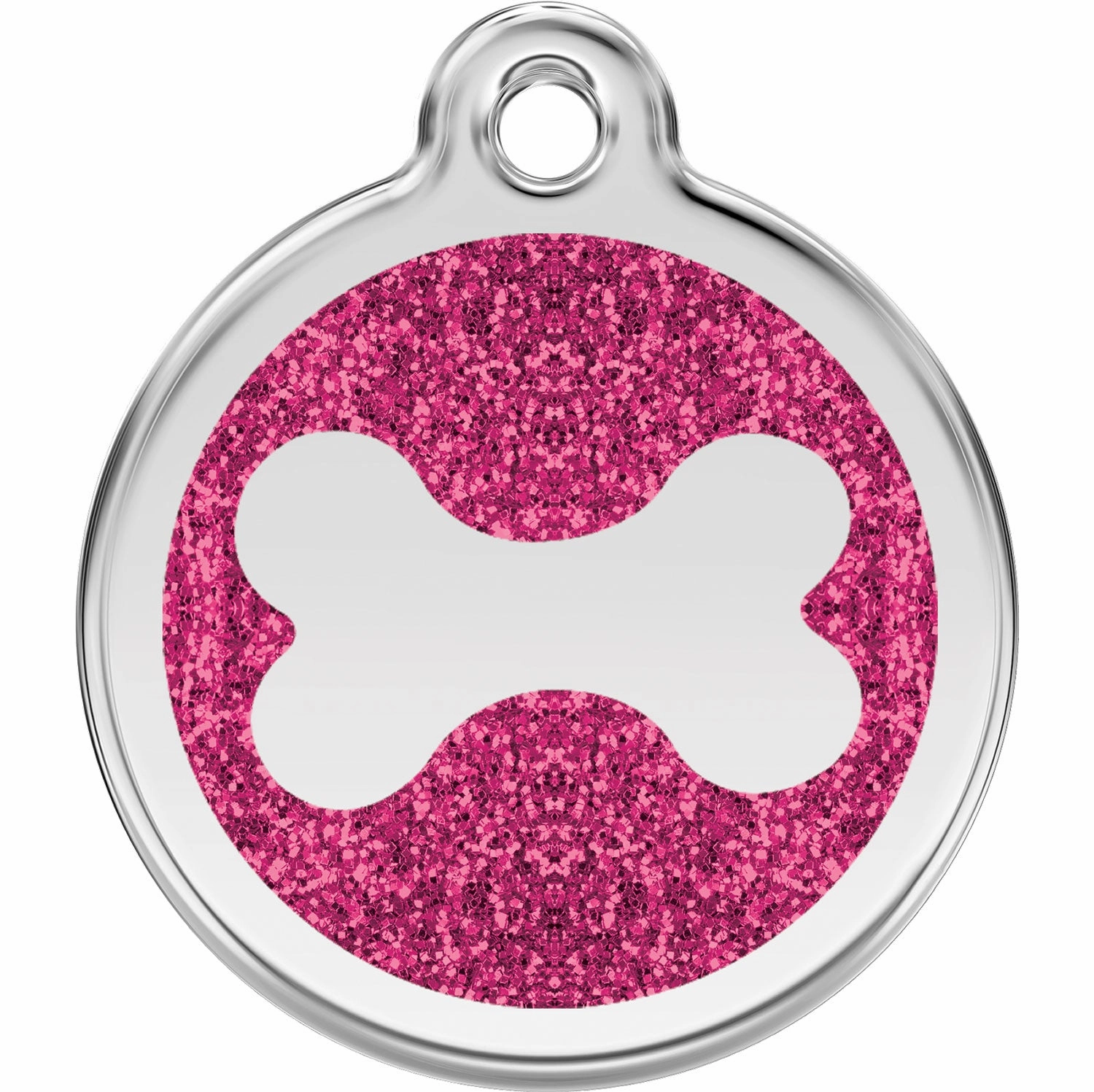 Red Dingo Glitter Bone Pet ID Dog Tags