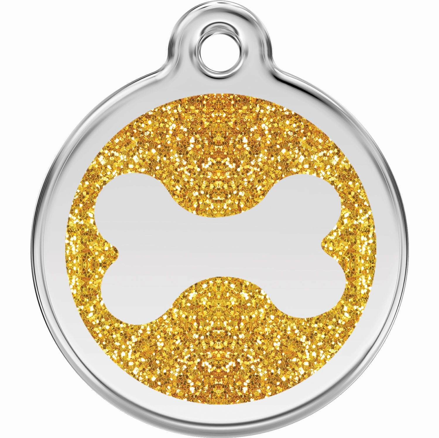 Red Dingo Glitter Bone Pet ID Dog Tags