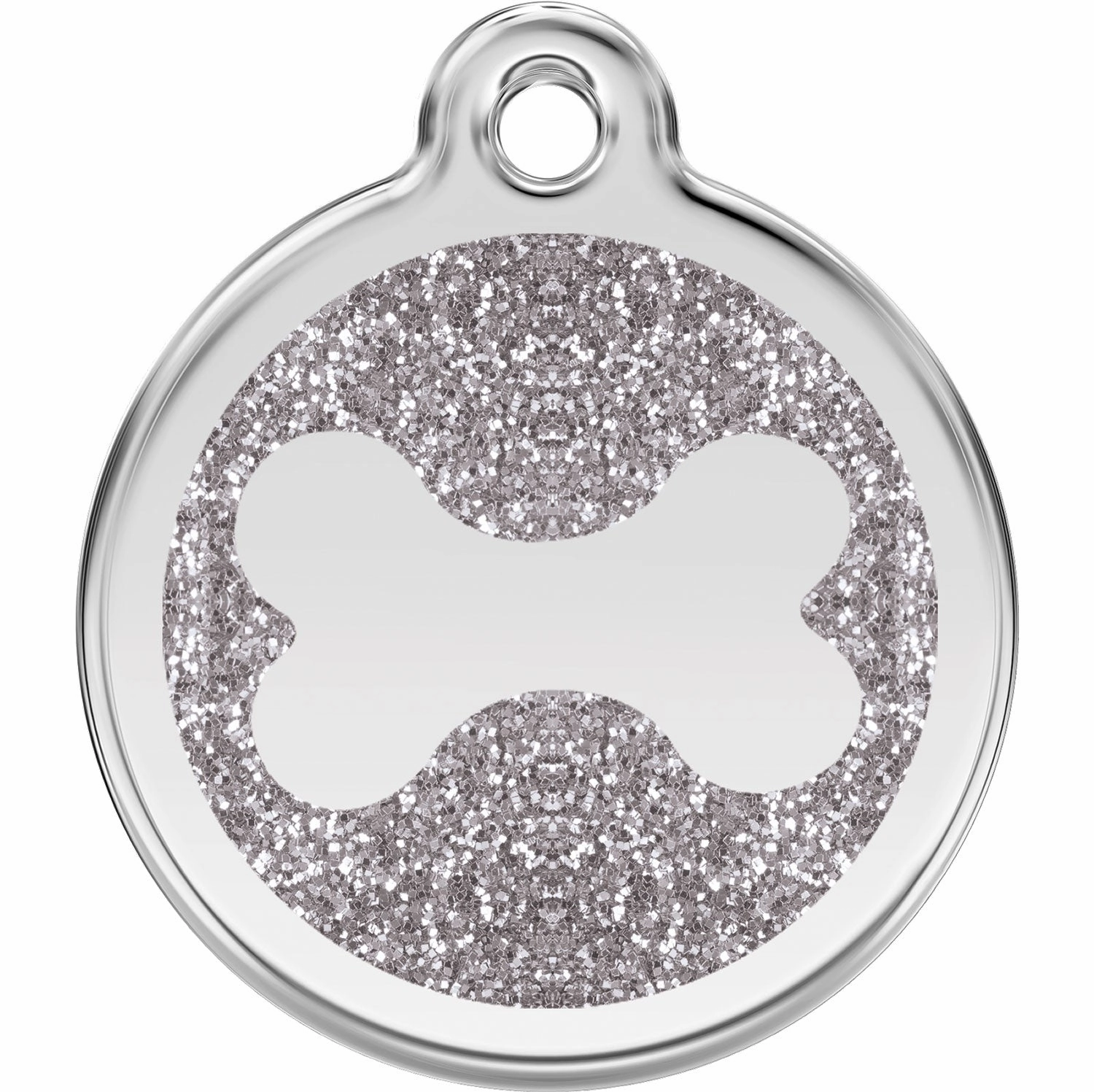 Red Dingo Glitter Bone Pet ID Dog Tags