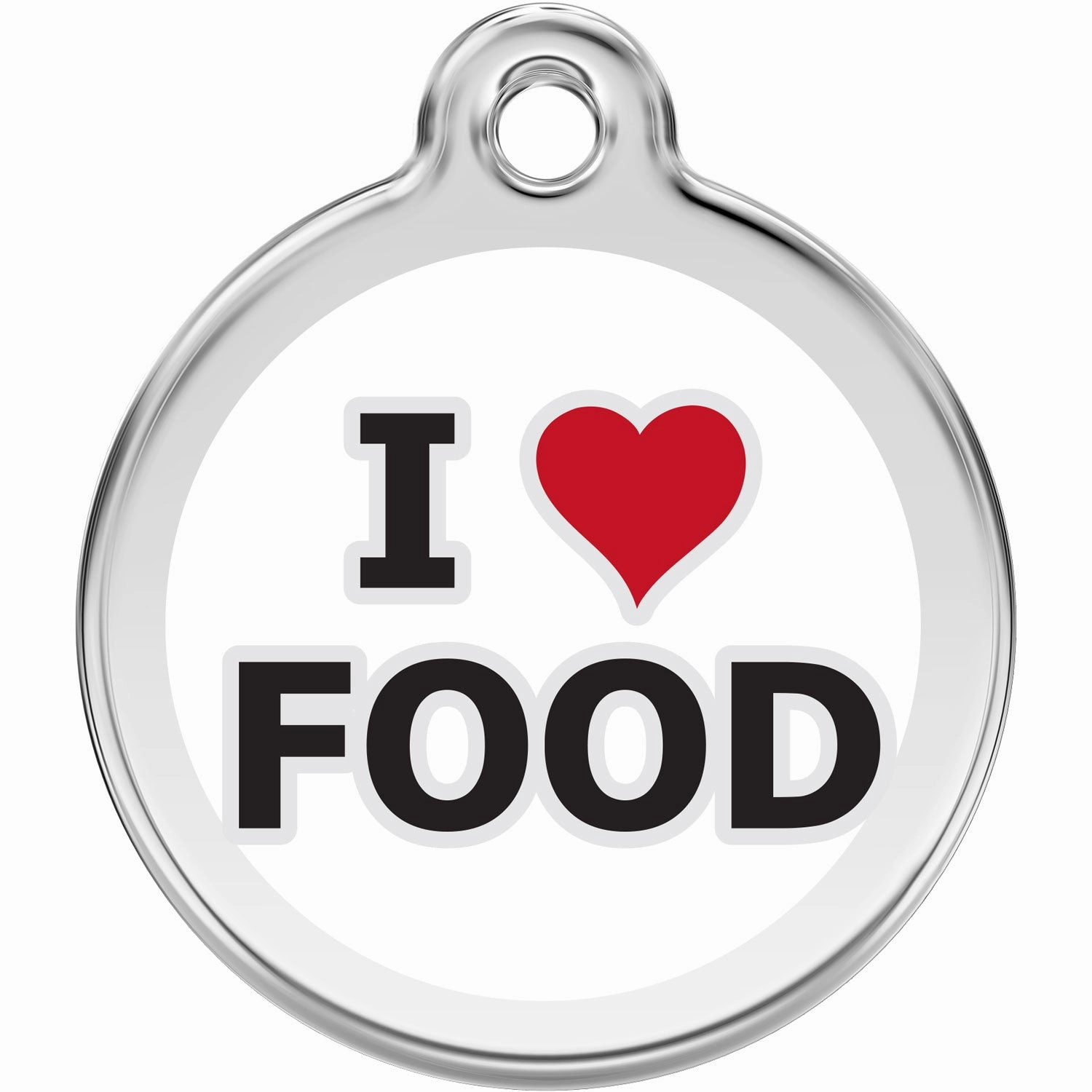 Red Dingo I love Food Pet ID Tag