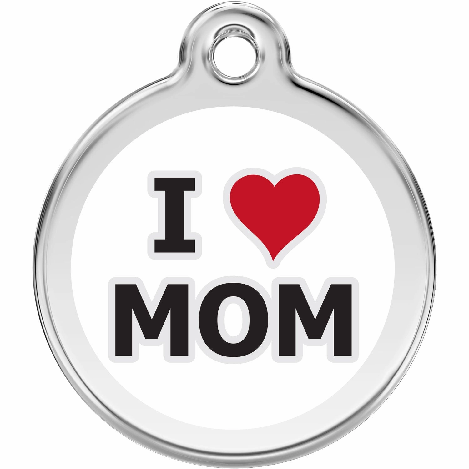 Red Dingo I Love Mom Pet ID Tag
