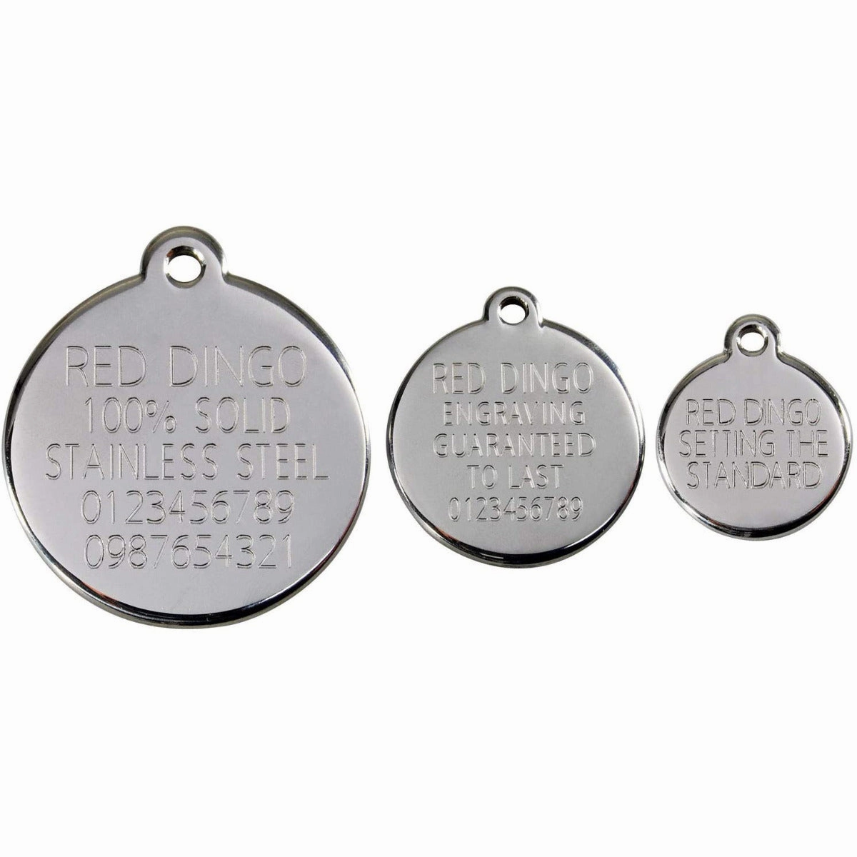 Red Dingo Smiley Face Pet ID Dog Tags