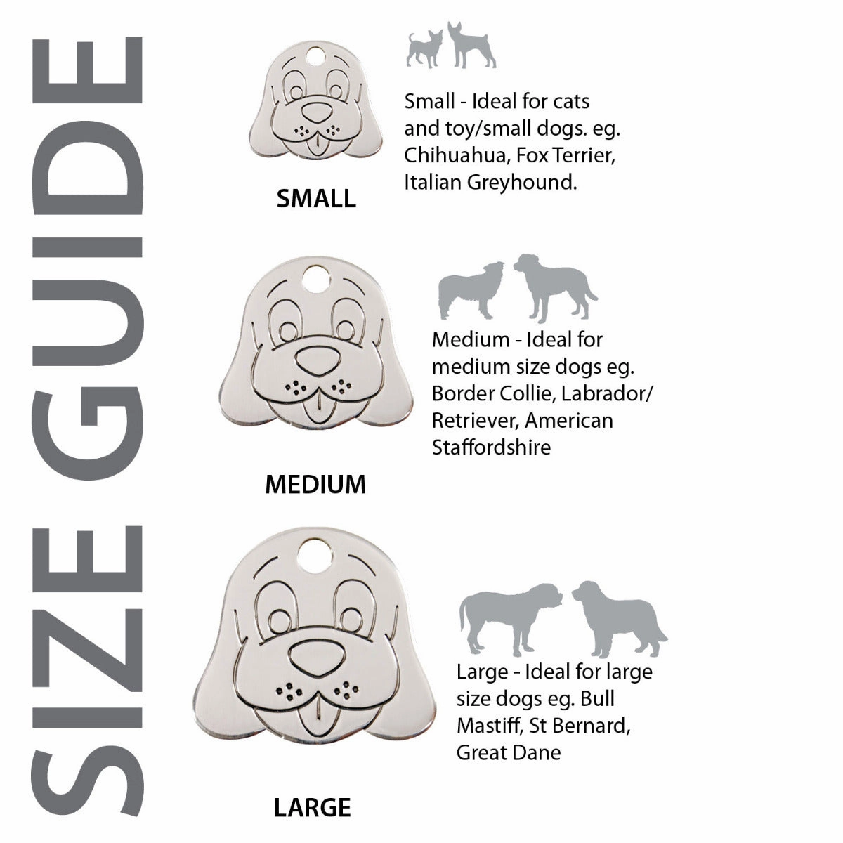 Red Dingo Stainless Steel Dog Face Pet ID Dog Tags