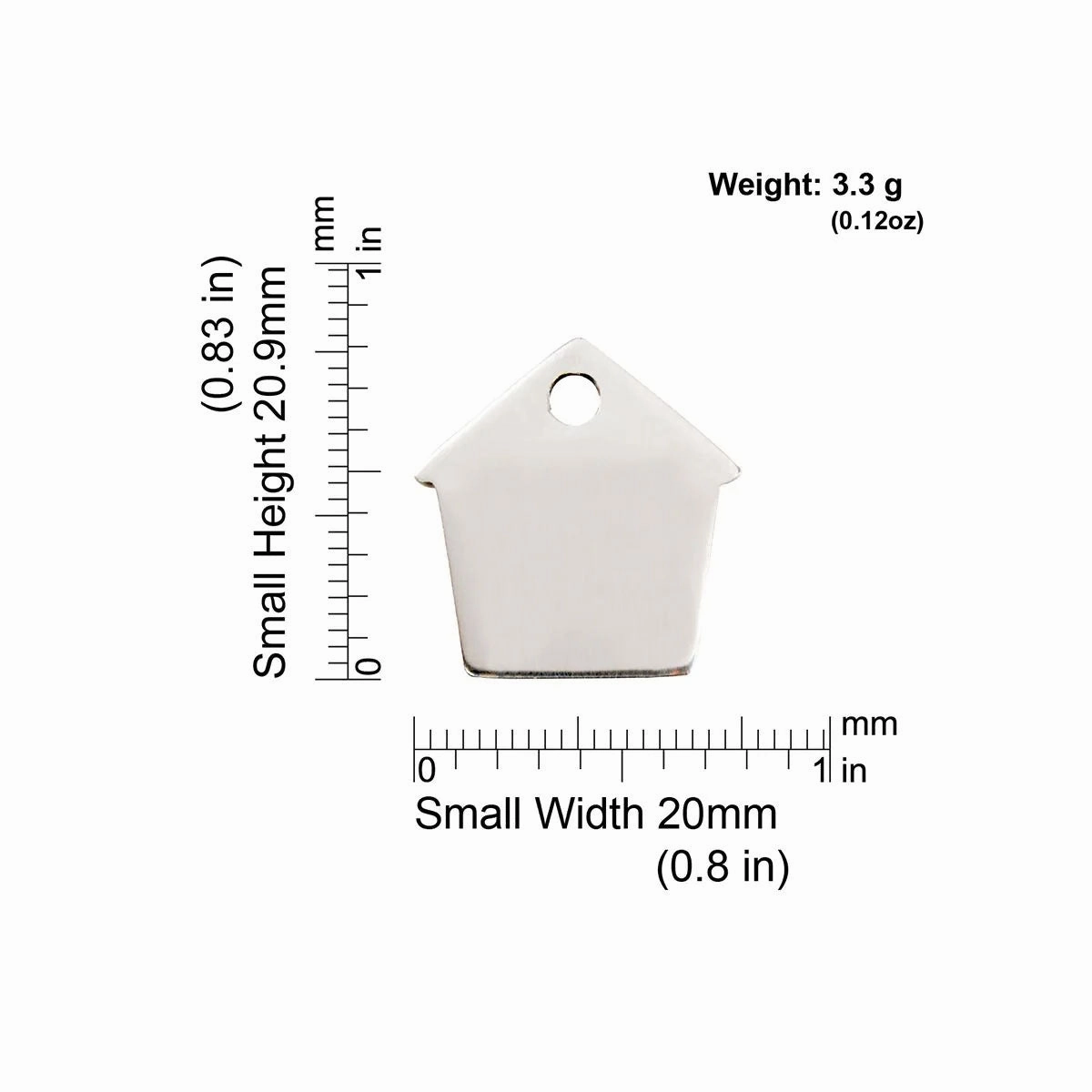 Red Dingo Stainless Steel Dog House Pet ID Dog Tags