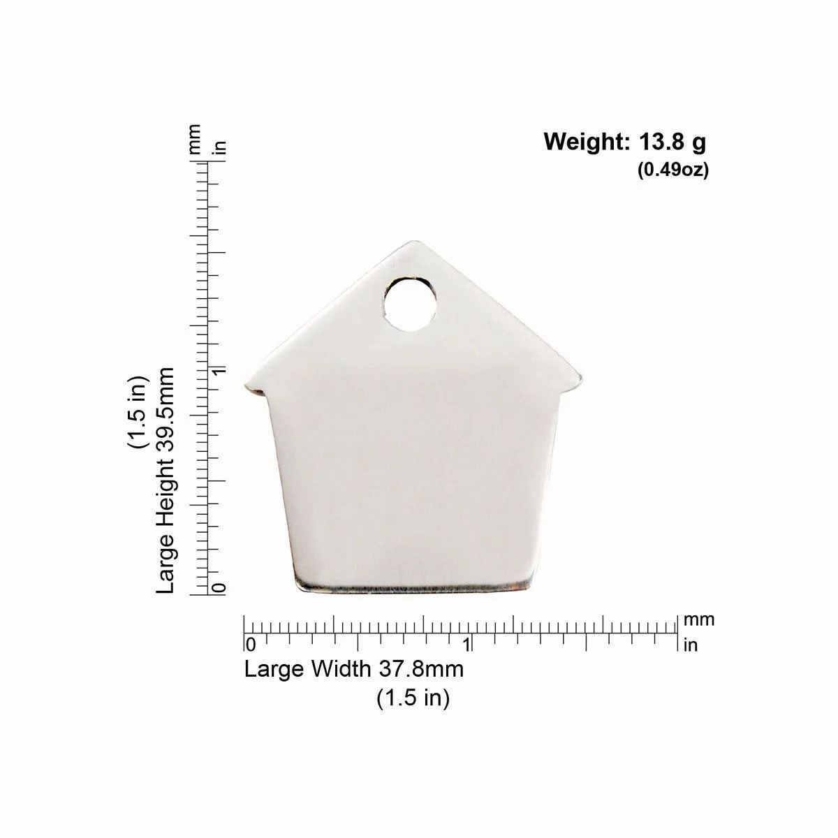 Red Dingo Stainless Steel Dog House Pet ID Dog Tags