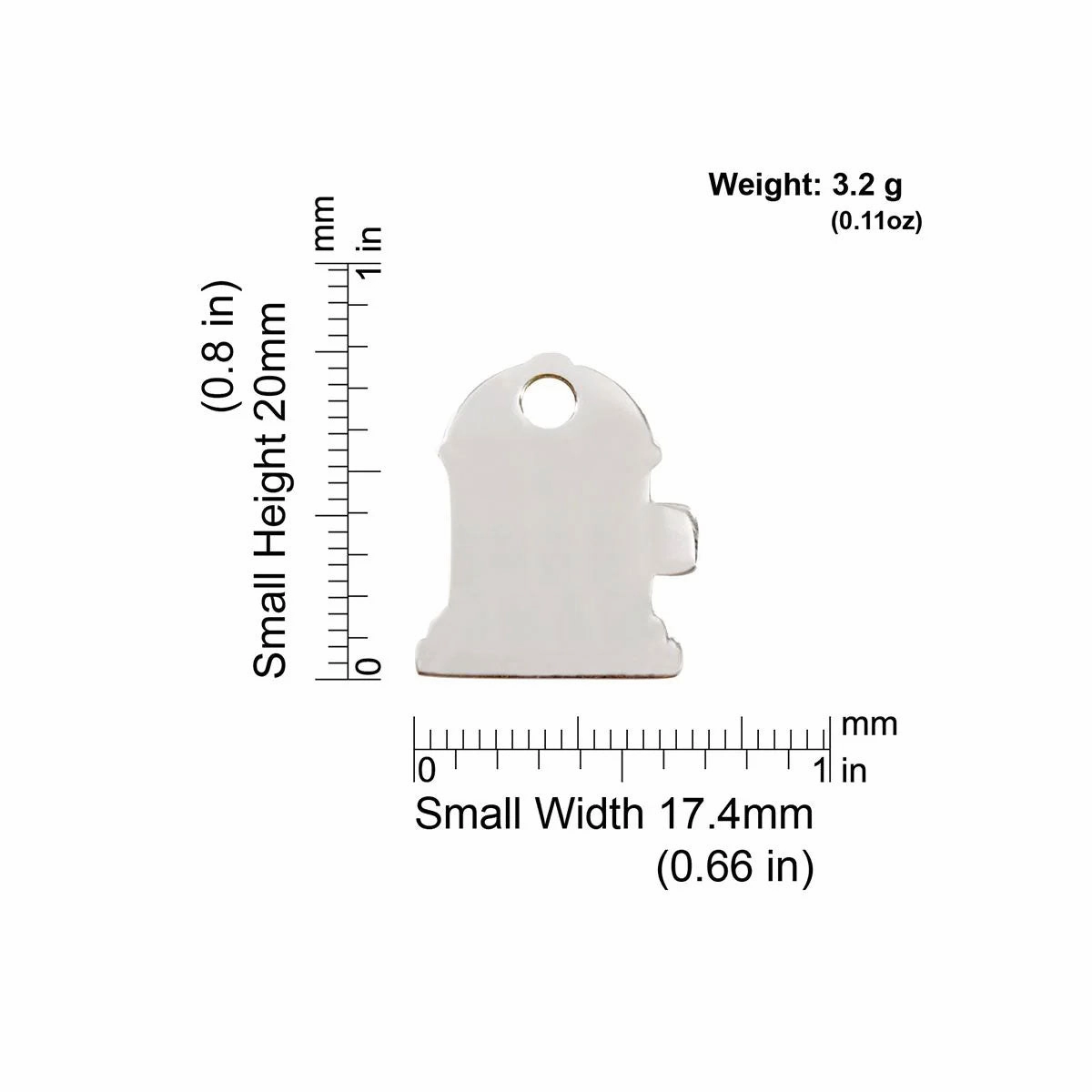 Red Dingo Stainless Steel Fire Hydrant Pet ID Dog Tags