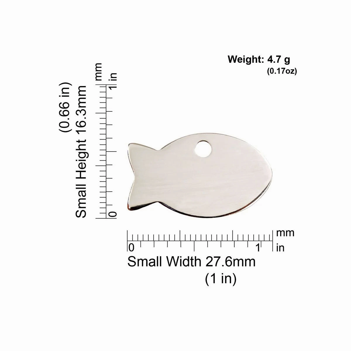 Red Dingo Stainless Steel Fish Pet ID Cat Tag