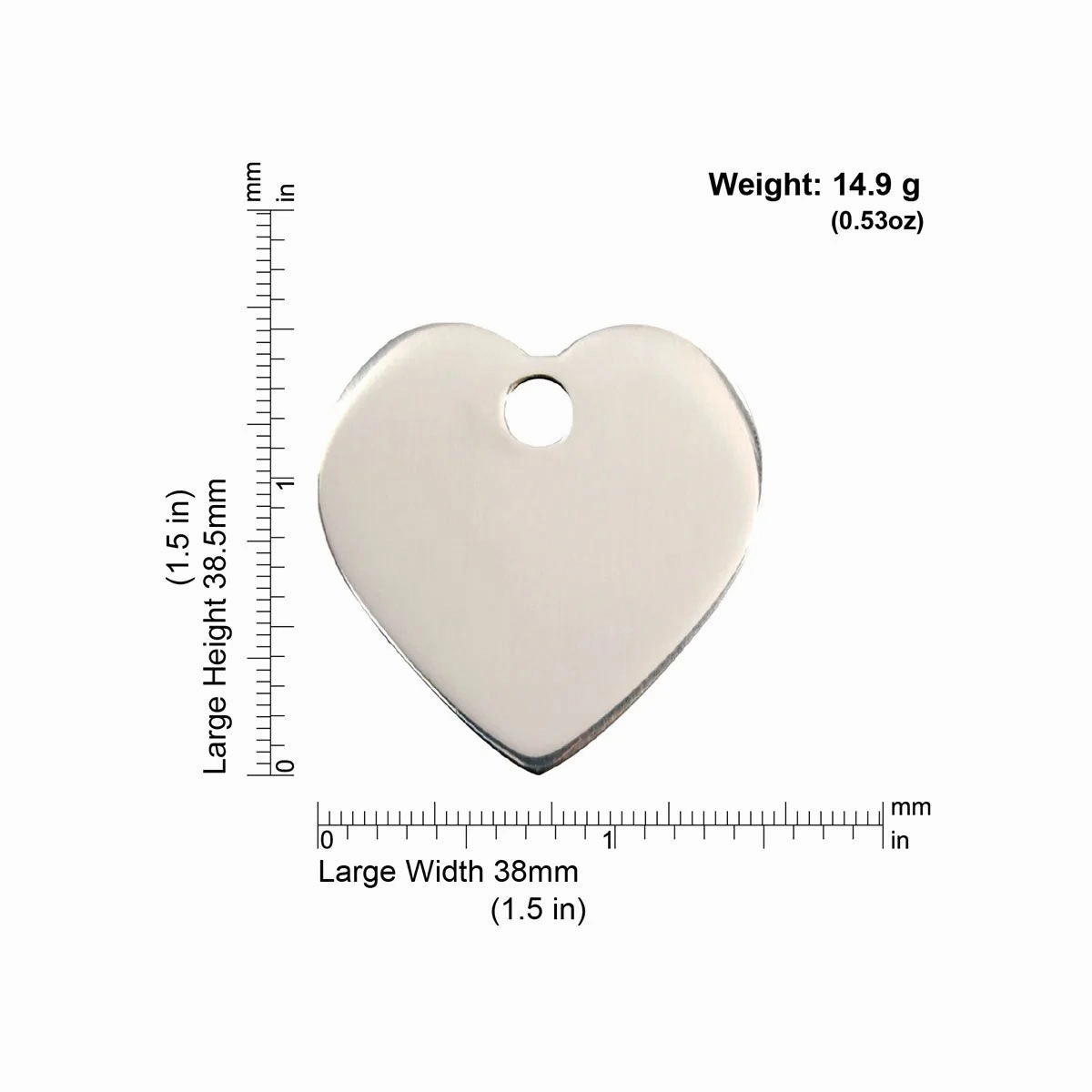 Red Dingo Stainless Steel Heart Pet ID Dog Tags