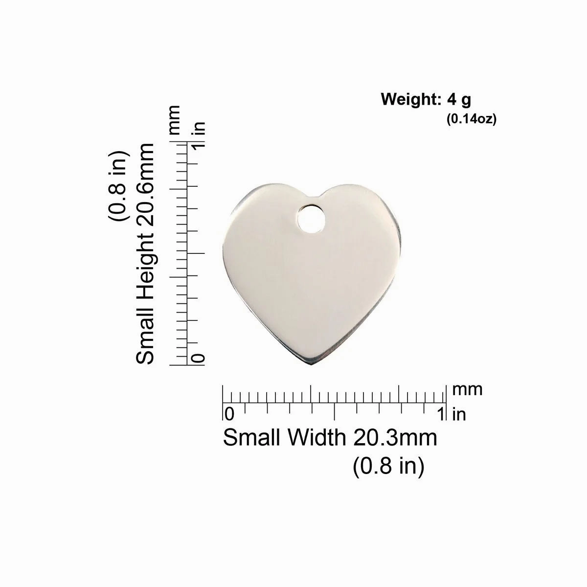 Red Dingo Stainless Steel Heart Pet ID Dog Tags