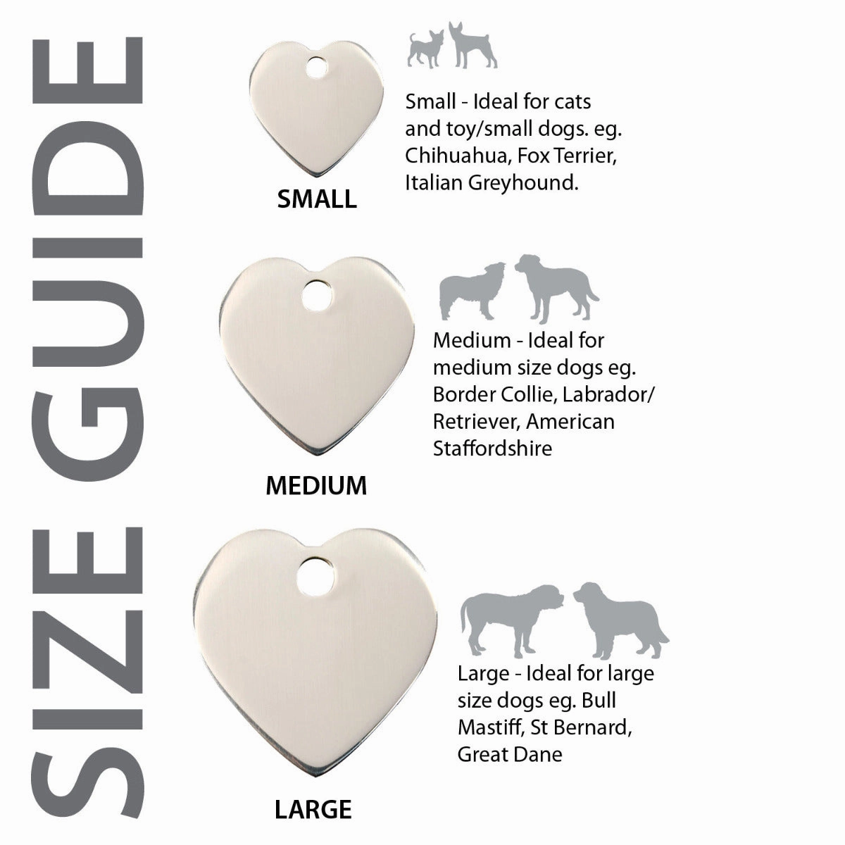 Red Dingo Stainless Steel Heart Pet ID Dog Tags