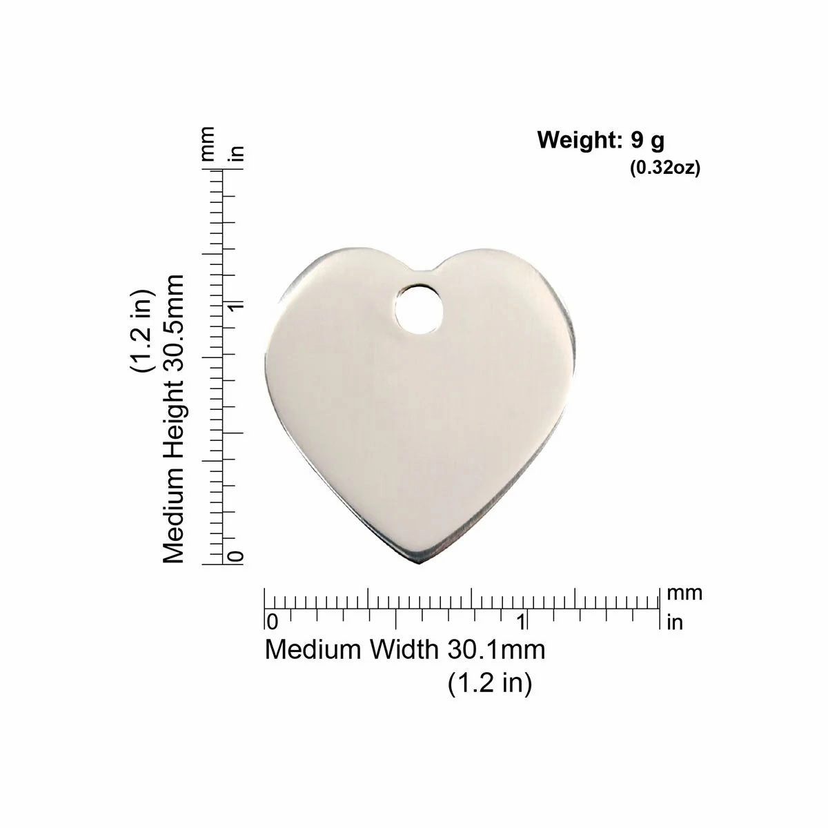 Red Dingo Stainless Steel Heart Pet ID Dog Tags