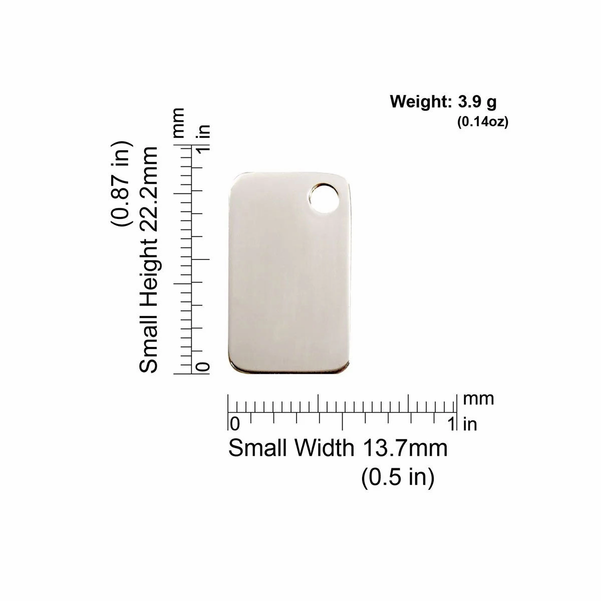 Red Dingo Stainless Steel Rectangle Pet ID Dog Tags