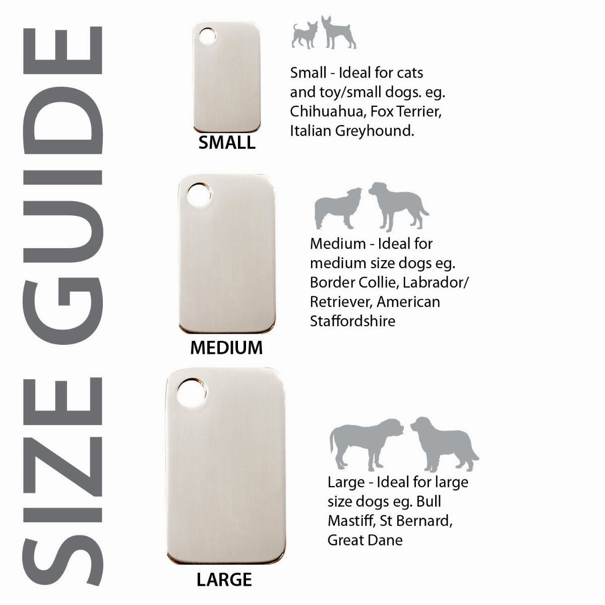 Red Dingo Stainless Steel Rectangle Pet ID Dog Tags