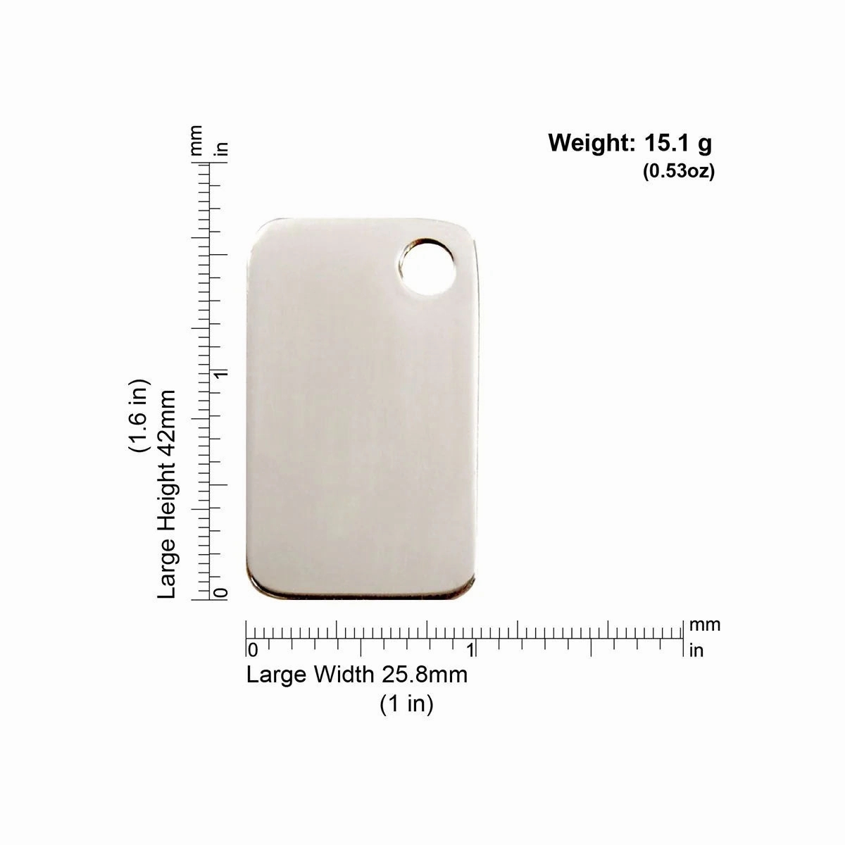 Red Dingo Stainless Steel Rectangle Pet ID Dog Tags