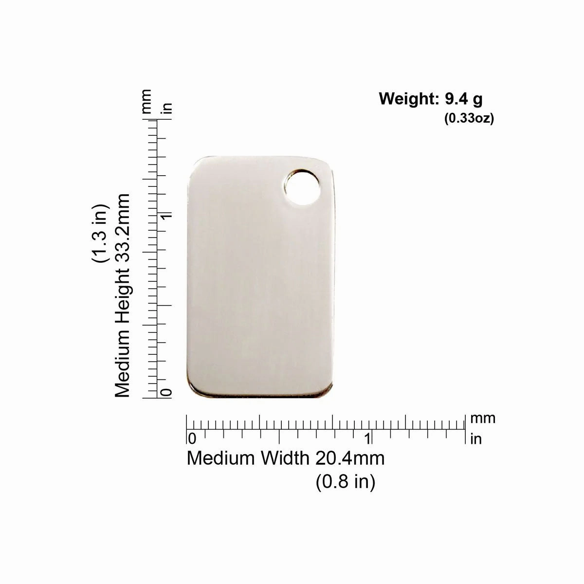 Red Dingo Stainless Steel Rectangle Pet ID Dog Tags
